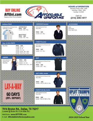 Affordable Uniforms Flyer